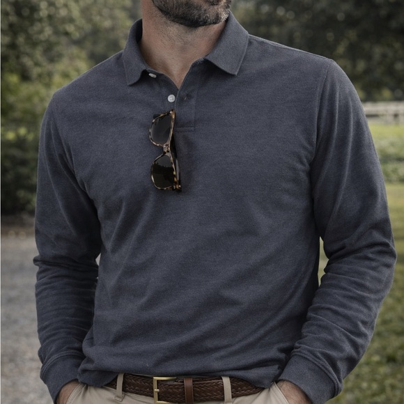 LL BEAN Men's Long Sleeved Polo Shirt - Picture 3 of 8